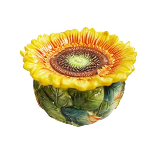FORLONG Keramik-Schmuckschatulle, gelbe Sonnenblume, Halskette, Armband, Schmuckhalter, FL5061 von FORLONG