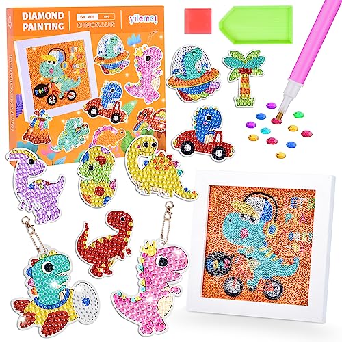 FORMIZON Diamond Painting Kinder Set, 12 Stück Diy Cartoon Diamantmalerei, 5D DIY Diamond Painting Einhorn, Diamant Painting Bilder Kinder mit Holzrahmen, Schlüsselanhänger ab 5-10 Jahre Mädchen von FORMIZON