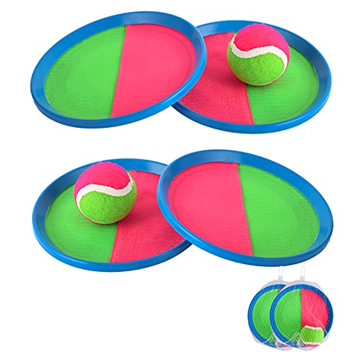 FORMIZON Klettballspiel, Spielzeug Werfen Klettspiel, Fangballspiel Klett-Ballspiel mit 4 Klett Ball Paddle und 2 Bällen, Ballwurf Fangspiel Klettball Ballfangspiel für Innen und Außen Party, Garten von FORMIZON