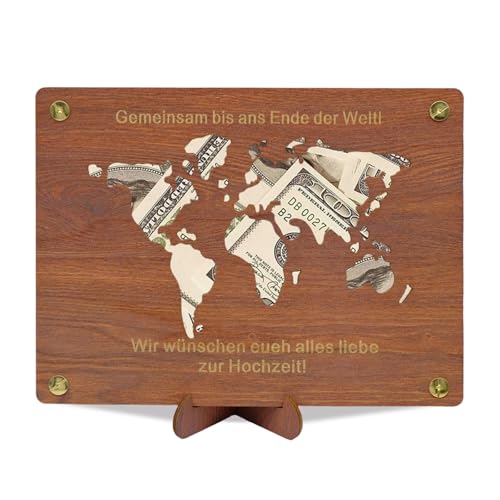 FORYNXHWIN Geldgeschenk Hochzeit Hochzeitsgeschenke für Brautpaar Geldgeschenke Verpackung mit Hochzeitskarte (Weltkarte) von FORYNXHWIN