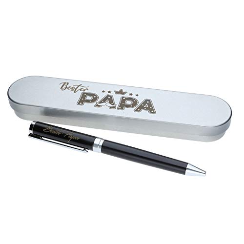 FORYOU24 Kugelschreiber mit Gravur Bester Papa in Geschenk-Schachtel mit Metall Geschenkbox die Geschenkidee Stift graviert von FORYOU24