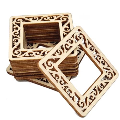 Holzscheiben, Ornamente, 10 Stück hölzerne Herzausschnitte, blanko, Holzscheiben, Verzierungen, Ornamente für Hochzeitsbedarf, quadratisch, 5 x 5 cm Holzscheiben, Ornamente, 10 Stück hölzerne Herzausschnitte, blanko, Holzscheiben, Verzierungen, Ornamente für Hochzeitsbedarf, quadratisch, 5 x 5 cm von FOSANGNANTU