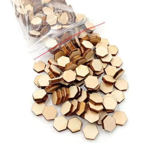 Natürliche Holzscheiben, 1 cm, kleine Holzverzierungen, Scrapbooking-Formen für Bastelarbeiten, Dekor-Knöpfe, 100 Stück von FOSANGNANTU