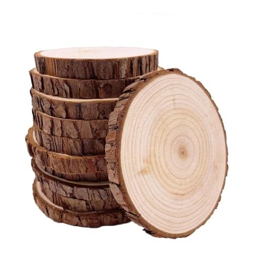 Natürliche Holzscheiben, 2 Stück, 18–20 cm, natürliche runde Holzscheiben, unlackierte Holzkreise, Basteln, Hochzeitsdekoration, Ornament von FOSANGNANTU