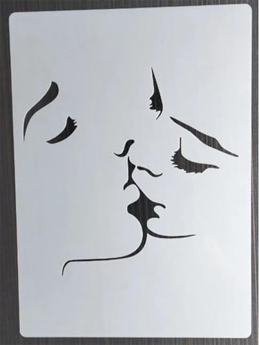 Schablonen zum Malen, 21 x 29 cm, Motiv: Kiss Beauties, wiederverwendbare Malvorlagen, Zeichenschablone zum Malen auf Holz, Wand, Möbelstil 1 von FOSANGNANTU