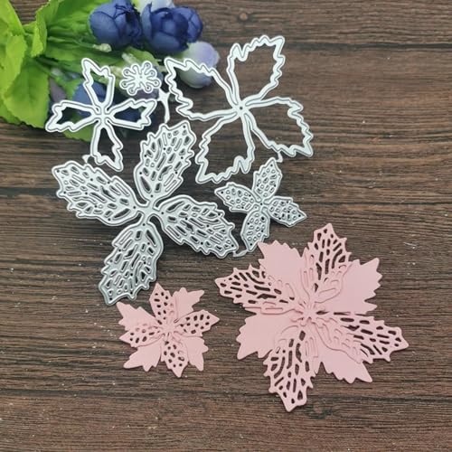 Stanzformen, Kartenherstellung, 10,3 x 11,4 cm, Weihnachtsblumen-Metall-Stanzformen für Scrapbooking, dekorative Prägung, Handarbeitsvorlage von FOSANGNANTU