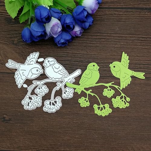 Stanzformen, Kartenherstellung, 8 x 6,6 cm, Vögel auf dem Baum, Metall-Stanzschablone für Scrapbooking, Alben, Prägung, Papierkarten, Basteln von FOSANGNANTU