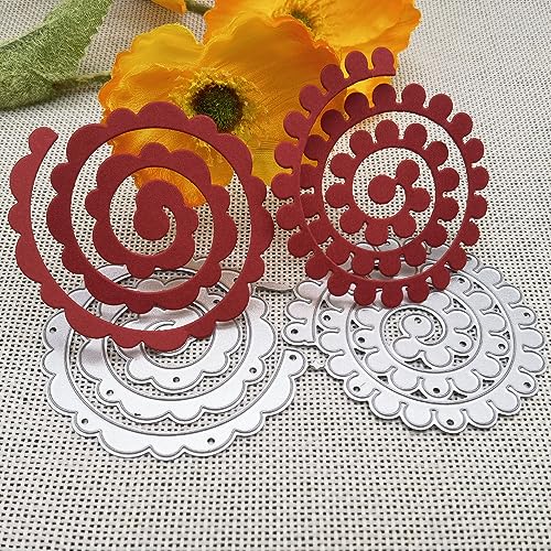 Stanzschablone, 12 x 6,1 cm, Girlande, Spirale, Blume, Stanzformen Schablonen für dekorative Prägung, Handarbeitsvorlage von FOSANGPUSHI