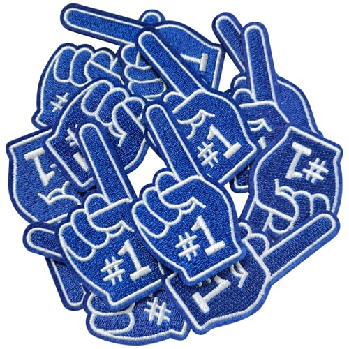 Blue Index #1 One Aufnäher zum Aufbügeln, Cheerleader Sport Game Day Trucker Hut Stirnband Patch (12 Stück) von FOTN