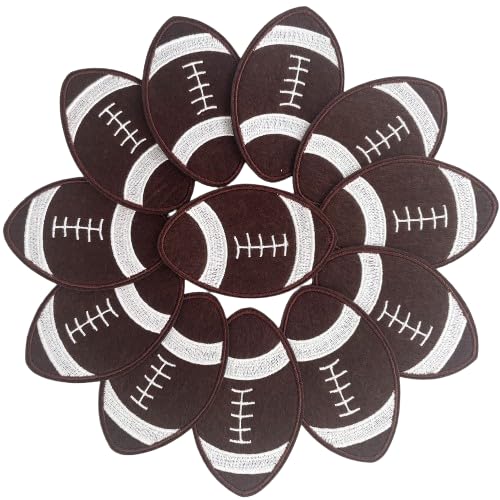 Ein Set mit 12 American Football Stickerei-Flicken zum Aufbügeln für Kleidung, Taschen, Jacken, Hüte und andere dekorative Verkleidungen von FOTN