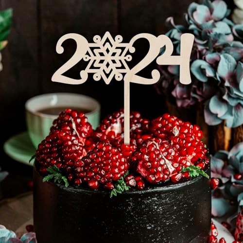 CAKE TOPPER 2024 aus Holz - Tortendeko & Kuchendeko - Silvester - Torten-stecker von FOTOFOL