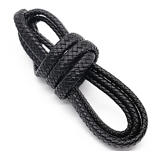 FOULA 1 m Vintage Schwarz Braun Echtleder Kordeln 8mm 10mm 12mm Flache Lederschnur für Armbänder Schmuckherstellung Funde von FOULA