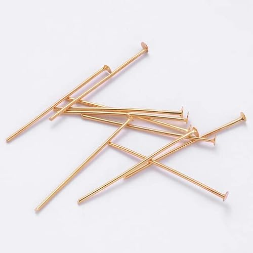 FOULA 200 Stück Flachkopfnadeln Gold Silber Bronze Headpin für Schmuckherstellung DIY Bastelbedarf 16 20 25 30 35 40 45 50 mm von FOULA