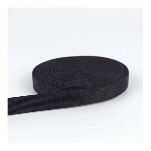 FOVAOK 10/20/50 m 6–18 mm Nylon-Gummiband für Unterwäsche, Schultergurt, BH, Gummibänder, DIY, Kleidung, Gürtel, Zubehör, Schwarz, 20 m _ 15 mm von FOVAOK