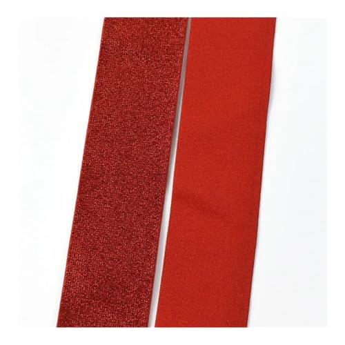 FOVAOK 3/5/10 Meter, 25–50 mm, Seiden-Nylon, elastisches Band, Polyester-Gurtband, Gummiband, DIY-Bund, Kleidergürtel, Nähzubehör (rot, 10 m _ 40 mm) von FOVAOK