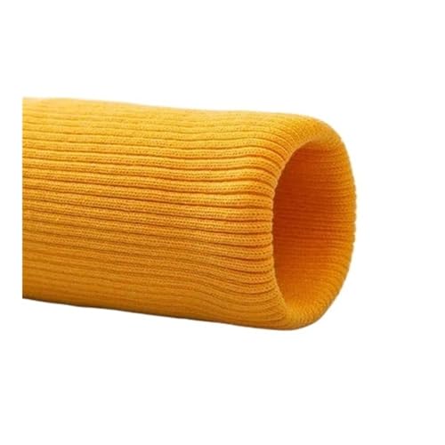 FOVAOK 40 x 7 cm elastischer Strickstoff aus Baumwolle, breite Rippe, für Heimwerker, Kleidung, Manschetten, Hoddies, Handarbeiten, Nähen, Beinöffnungsmaterialien (Gold) von FOVAOK