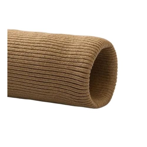 FOVAOK 40 x 7 cm elastischer Strickstoff aus Baumwolle, breite Rippe, für Heimwerker, Kleidung, Manschetten, Hoddies, Handarbeiten, Nähen, Beinöffnungsmaterialien (Khaki) von FOVAOK