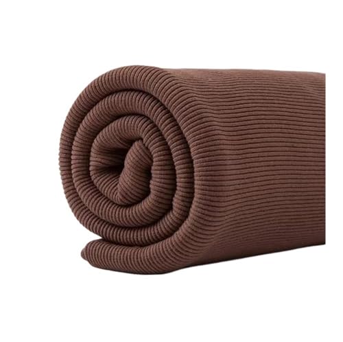 FOVAOK Baumwoll-Stretch-Rippstrickstoff, Halsausschnitt, Bündchen, Saum, elastischer Stoff, Bauchstützstoff für Schwangere (Kaffee) von FOVAOK