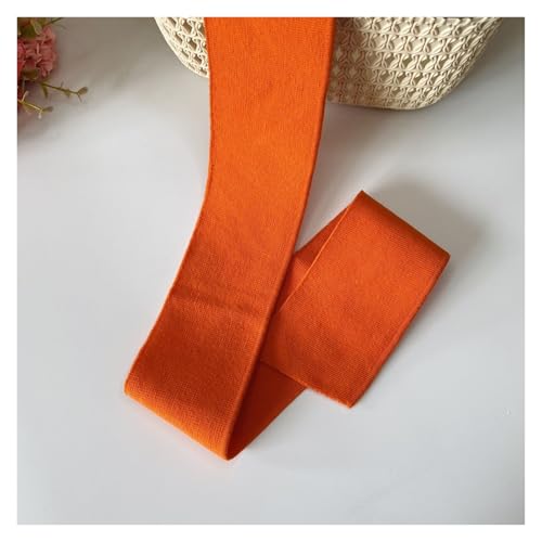 FOVAOK Einlagiger, dünner gerippter Kragen, Saum, Manschetten, Stretch-Strick-Kleidungszubehör, elastische Bündchen, handgenähter Stoff (orange) von FOVAOK