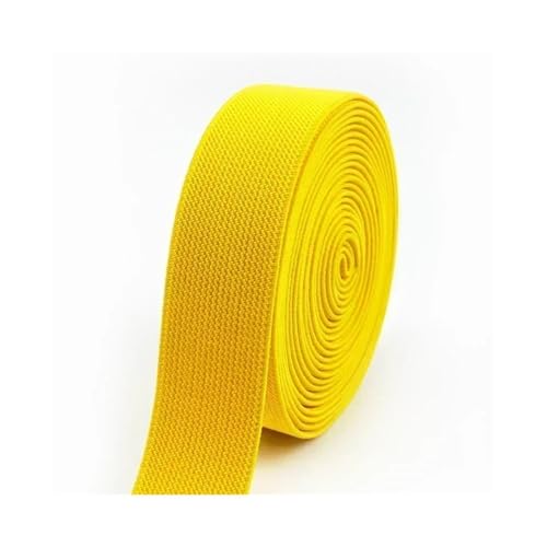 FOVAOK Elastisches Band für Hosen, Bund, Nähen, Gummiband, Kleidung, Gürtel, Unterwäsche, Stretch-Gurtband, DIY-Zubehör (gelb, 5 m _ 38 mm) von FOVAOK