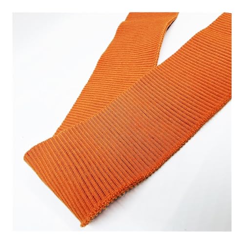 FOVAOK Elastisches Polyester-Tissu zum Nähen, gerippter Stoff, Quilten, DIY, Stoffzubehör, Kragenmanschetten, Farbe (Orange) von FOVAOK