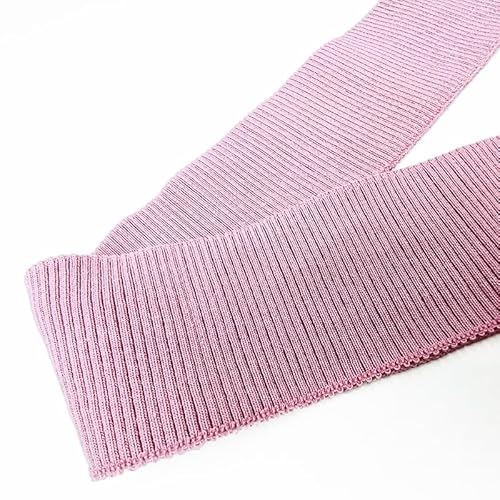 FOVAOK Elastisches Polyester-Tissu zum Nähen, gerippter Stoff, Quilten, DIY, Stoffzubehör, Kragenmanschetten, Farbe (Rosa-Grau) von FOVAOK