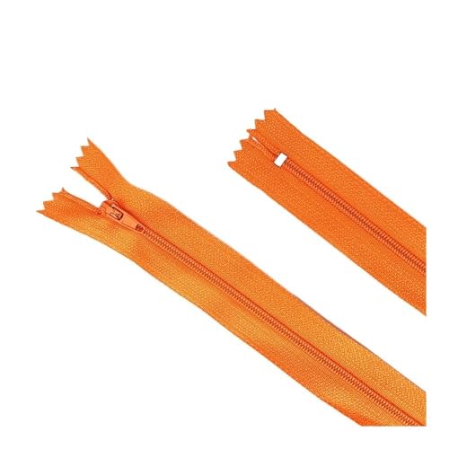 FOVAOK Nylon-Spiralreißverschlüsse für Schneiderarbeiten, Kanalisation, Handwerk, Handwerker (20 Farben) (Orange, 10 cm, 10 Stück) von FOVAOK