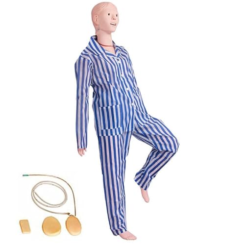 FOVIGUO 1,6 m Stillpuppe, PVC Menschliches Anatomisches Modell mit Patientenkleidung & Ersatz Injektionsmodul für Stilltraining von FOVIGUO