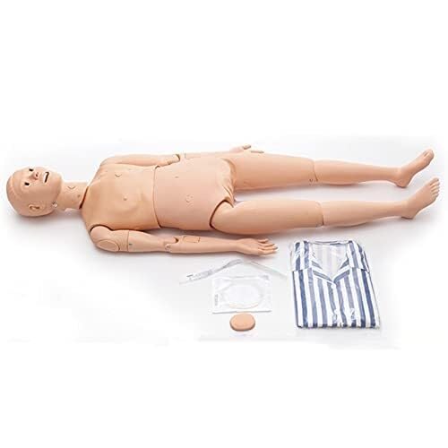 FOVIGUO 1,6 m weiblicher Patientenpflegesimulator, CPR Puppen mit Patientenkleidung & Ersatz Injektionsmodul für Pflegetraining von FOVIGUO