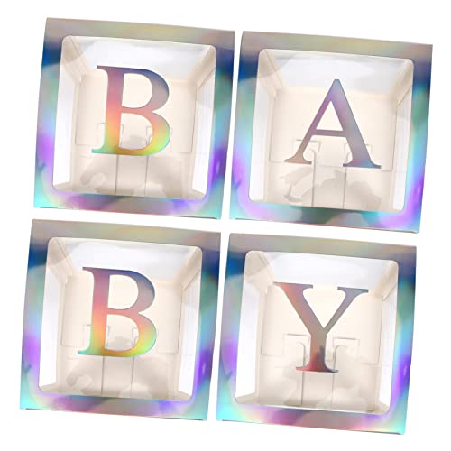 FOYTOKI 1 Set Babyparty-party-dekoration Silber-quadrat-ballonbox Mit Baby-buchstaben von FOYTOKI