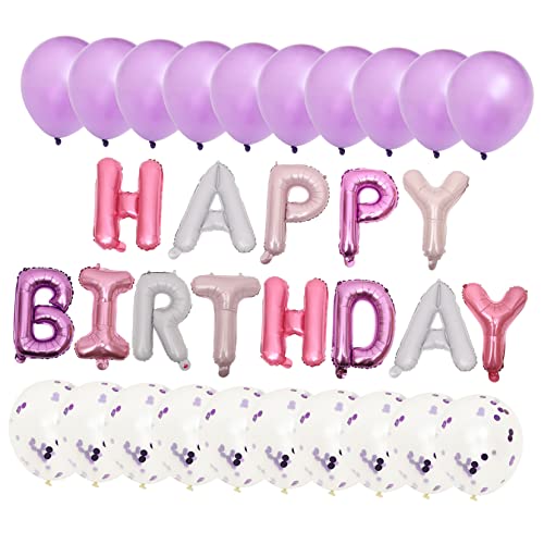 FOYTOKI Happy Birthday Balloons 1 Set Luftballons Für Geburtstagsfeiern Bunte Happy Birthday Buchstabenballons Dekorationsset Für Frauen Latexballons Für Festlichkeiten Party Zubehör von FOYTOKI