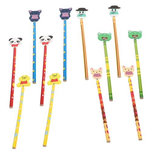 FOYTOKI 12er Set Holzbleistifte Mit Radiergummi Lustige Cartoon Tiermotive Für Ideales Schulmaterial Und Mitgebsel Für Kindergeburtstage Zufällige Designs von FOYTOKI