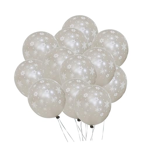 FOYTOKI 12er Set Schneeflocken Luftballons Aus Latex Perfekte Dekoration Für Geburtstagsfeiern Hochzeiten Und Weihnachten Silberne Weihnachtsballons Für Festliche Anlässe von FOYTOKI