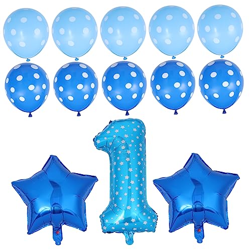 FOYTOKI 13-teiliges Geburtstagsballonset für Jungen und Mädchen Zahlen-design Latexballons Geburtstagsparty-zubehör Dekoratives Banner für Jungen und Mädchen von FOYTOKI