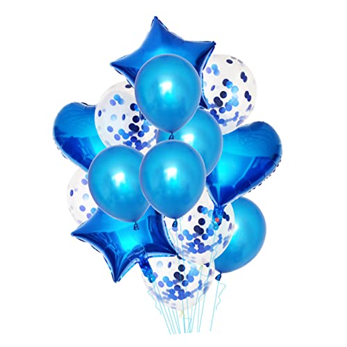 FOYTOKI 14 Teiliges Set Aluminium Folienballons Dekorative Partyballons Für Feiern Mit 2 Herzballons 2 Sternballons 5 Perlenlatex Ballons Und 5 von FOYTOKI