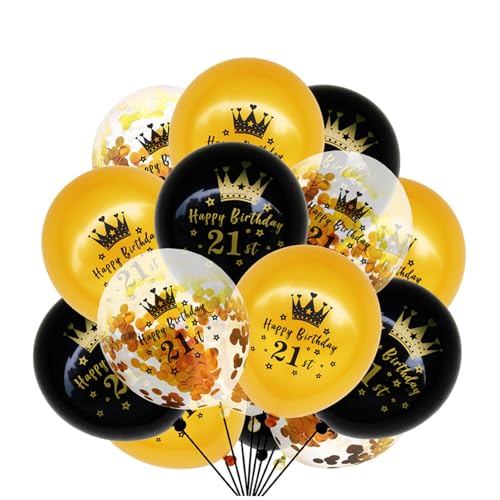 FOYTOKI 15 Stück Luftballons Mit Zahlendruck Und Konfetti Latex Luftballons Für Geburtstagsfeiern Bunte Ballons Zur Dekoration Von Kindergeburtstagen Und Jubiläen von FOYTOKI