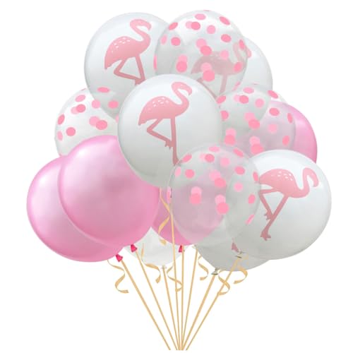 FOYTOKI 15 Teiliges Hawaii Party Ballon Set 12 Zoll Flamingo Latex Ballons Rosa Und Gepunktet Ideal Für Hochzeit Shower Und Geburtstagsfeiern von FOYTOKI