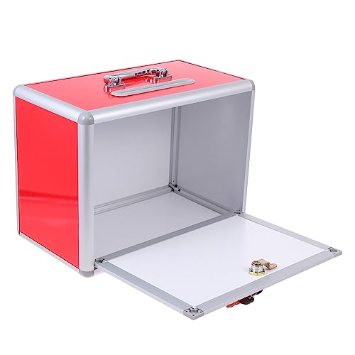 FOYTOKI 1pc Praktische Aluminium Legierung Kanten Wahlurne Wahlurne Mit Schloss (rot) von FOYTOKI