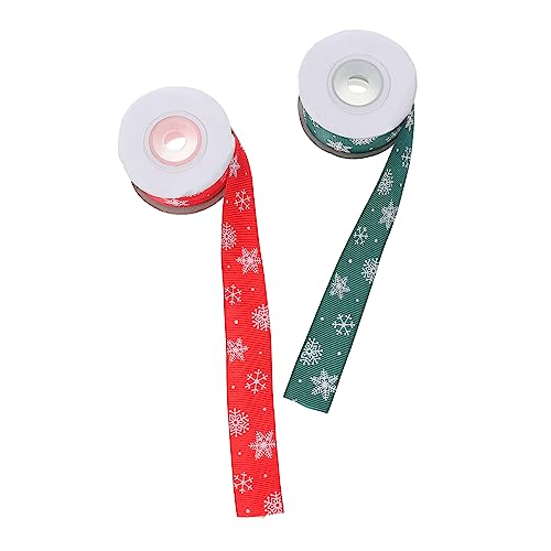 FOYTOKI 2 Rollen Weihnachtsband ribbon bandfeile ozdoby bożonarodzeniowe weihnachtadeko Schleifenband selber machen weihnachtliches Polyesterband zartes Wickelband Geschenkverpackungsband von FOYTOKI