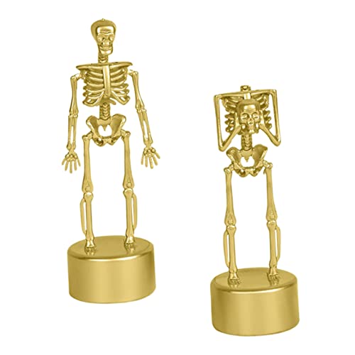 FOYTOKI 2 Stück Halloween Skelette Figuren Aus Dekorative Tisch Sammelfiguren Für Gruselpartys Optimale Halloween Dekoration Für Drinnen Und Draußen Ca von FOYTOKI