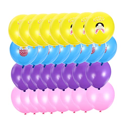 FOYTOKI 24 Stück Ostern Dekorative Luftballons Mit Hase Druck Bunte Latexballons Für Osterfeiern Frühlingsfeste Kindergeburtstage Und Festliche Anlässe Ideal Für Deko Und Feiern von FOYTOKI