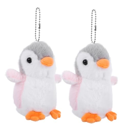 FOYTOKI 2St Pinguin-Puppe-Anhänger Halter Plüsch zum Aufhängen pinguin schlüsselanhänger pinguin spielzeug kissen Plüsch Schlüsselanhänger gefüllte Puppe Schlüsselanhänger Rosa von FOYTOKI