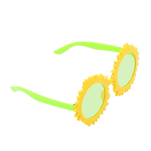 FOYTOKI 2St Sonnenblumengläser süße Sonnenblumen lustiges Sonnenbrillenspielzeug Cosplay-Party-Brille leuchtbrillen lustige schnapsgläser Partybrille lustige Brille Plastik Green von FOYTOKI