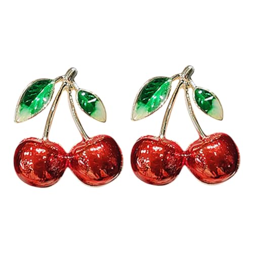 FOYTOKI 2pcs Kirsch Brosche Kirschschmuck Brosche Reversnadel Brosche Süß Süße Nadel Süße Pins Für Rucksäcke Kragenbroschen Für Damen Dame Stift Pins Niedlich Kirsch-charme Rot Legierung von FOYTOKI