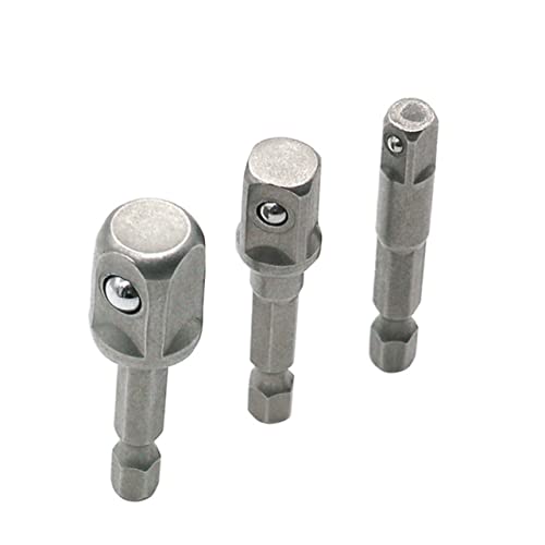 FOYTOKI 3 Teiliges Set Sechskant Vierkantmutter Treiber Bohrmaschinen Adapter Schlag Stecknuss Verlängerungs Bit Adapter Set Impact Driver Bits Set Langlebig von FOYTOKI