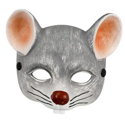 FOYTOKI 3D Mausmaske Für Karneval Und Halloween Lustige Gesichtsabdeckung Für Kinder Und Erwachsene Hellgrau Ideal Für Kostümpartys Und Cosplay Events 1 Stück von FOYTOKI