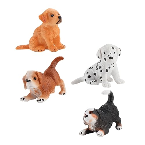 FOYTOKI 4er Set PVC Hundestatuetten üße Hundefiguren Für Den Schreibtisch Dekorative Tischornamente Zufällige Designs Für Hundeliebhaber von FOYTOKI