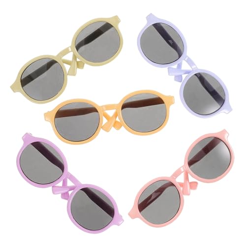 FOYTOKI 5st Puppenbrille Mini-Puppen-Sonnenbrillen-Requisiten Mini-Puppen-Brille Miniaturbrille Für Puppe Mini-gläser Zum Basteln Puppenzubehör Sonnenbrillen Basteln Katzenbrille Plastik von FOYTOKI