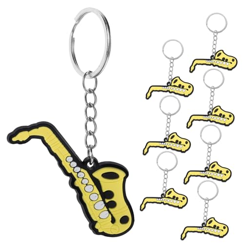 FOYTOKI 8st Saxophon-schlüsselanhänger Instrument Schlüsselanhänger Dekor Schlüsselanhänger Für Musikinstrumente Taschenanhänger Für Handtaschen Schlüssel Hängende Ornamente Pvc von FOYTOKI