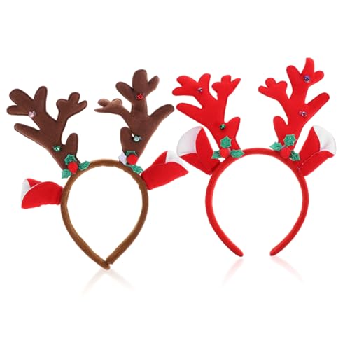 FOYTOKI Haarbänder Hirsch Kostüm Weihnachtsfeier Haarreifen für Accessoires Weihnachts Rehkitz die für Cosplay Rentier Weihnachtszubehör Partyzubehör Elch Stirnband Geweih Kopfschmuck von FOYTOKI